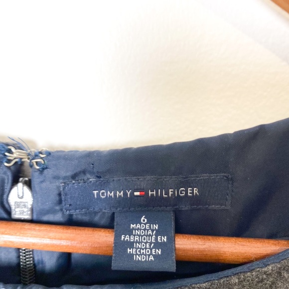 Tommy Hilfiger Wool Plaid Tartan Shift Tan Grey preppy dress - Picture 3 of 8